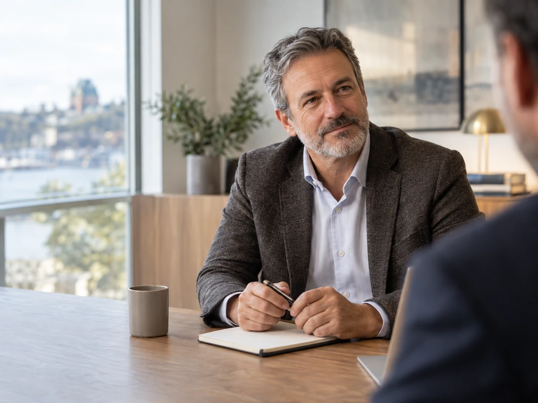 Recruteur d'expérience de Grangers Recrutement à l'écoute d'un employeur
